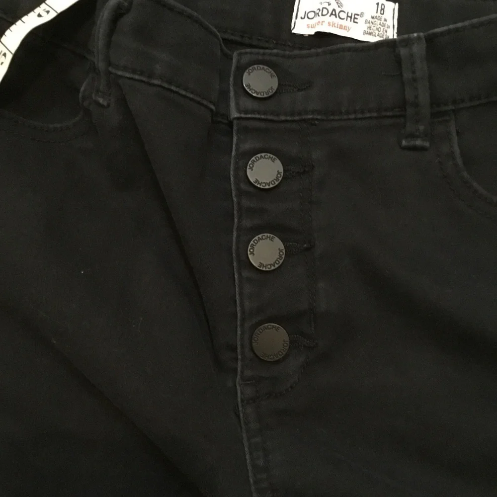 JORDACHE Girls size 18 slim black high rise super skinny stretch denim j…